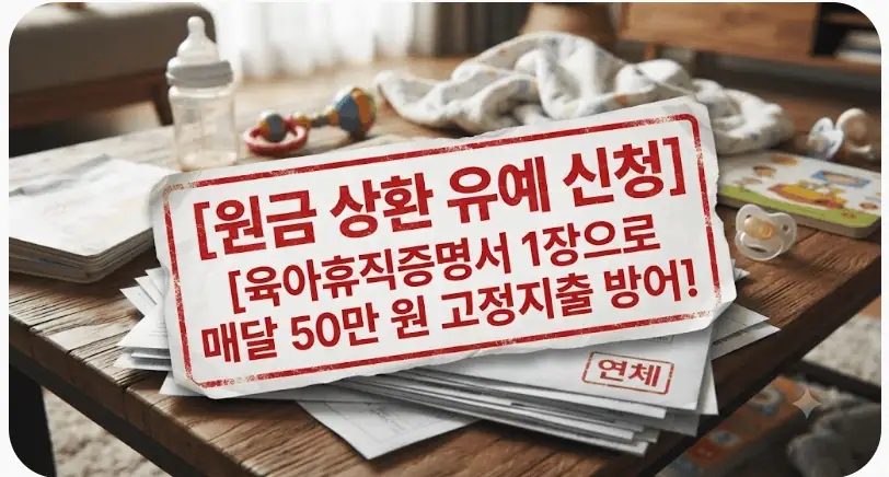 육아휴직으로 소득 반토막? 자동차 할부금 깎는 금리인하요구권 100% 활용법 3 원금상환유예신청 - 육아휴직 증명서로