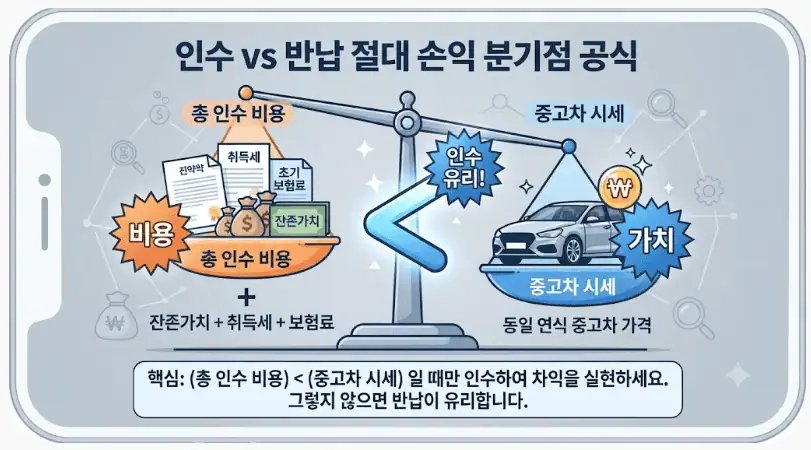 인수 vs 반납 절대 손익 분기점 공식
