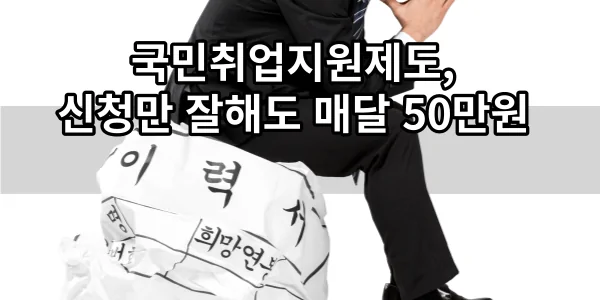 국민 취업 지원 제도, 신청만 잘해도 매달 50만원