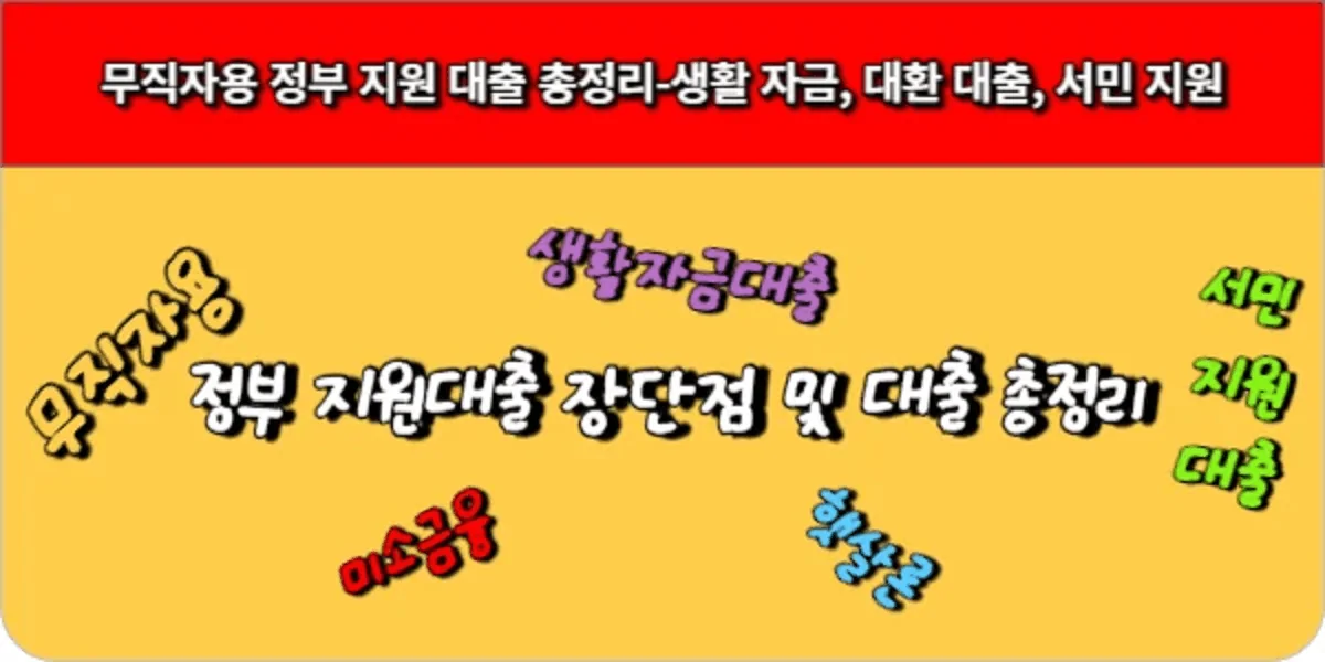 무직자용-정부-지원-대출-총정리-생활-자금-대환-대출-서민-지원