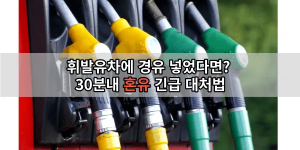 휘발유차에 경유 넣었다면, 긴급 혼유 대처법