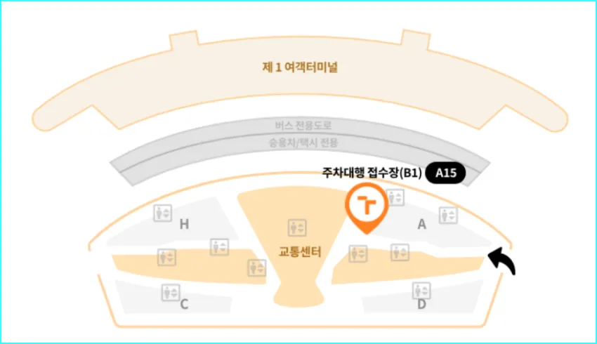 인천공항 제1터미널 공식 주차대행 접수장