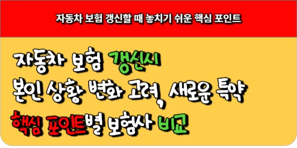 자동차 보험 갱신할 때 놓치기 쉬운 핵심 포인트